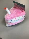 Sprinkle Birthday Cake Slice 7" with Squeaker - Pink or Blue