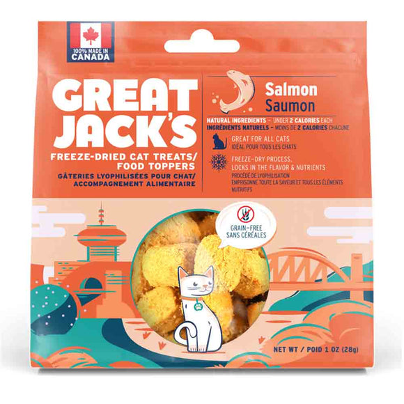 Great Jacks Freeze-Dried Cat Treats & Food Topper - Salmon